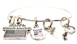 Proud To Be Hispanic American Bangle Bracelet