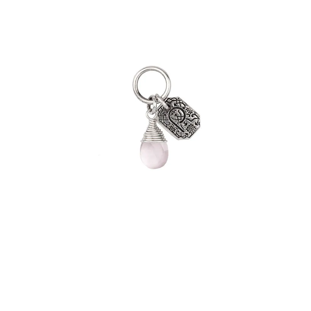 Pyrrha - Love Rose Quartz Signature Attraction Charm in Silver