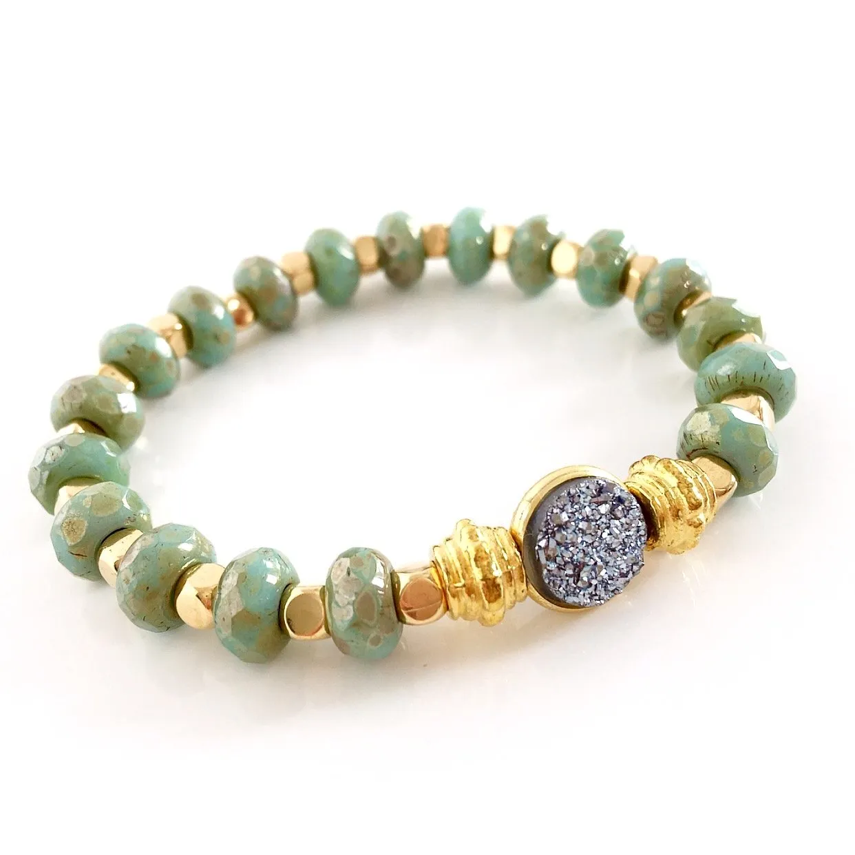 "Druzy Dream" Bracelet (Green)