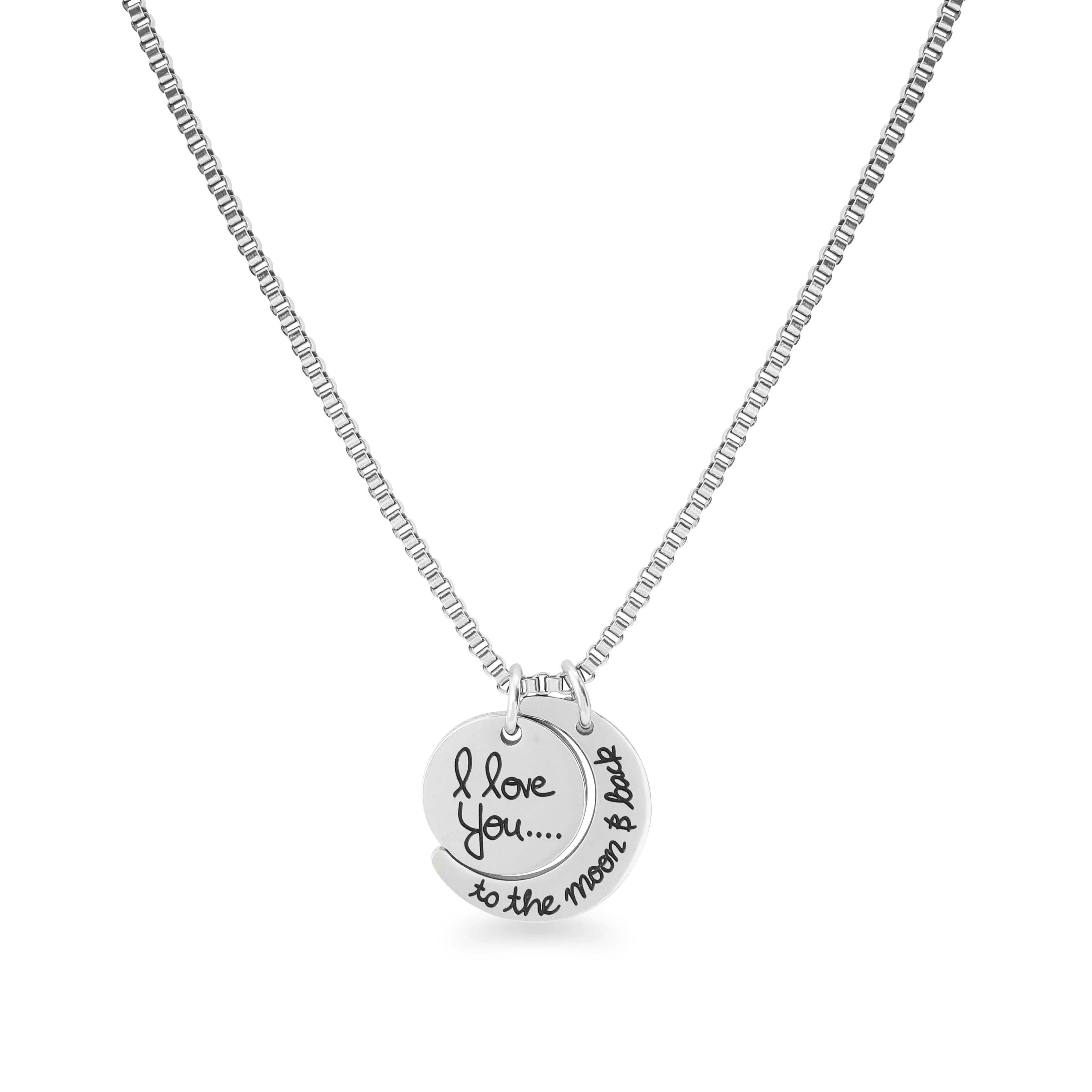 "I Love You To The Moon and Back" Stainless Steel Necklace / NKJ9028