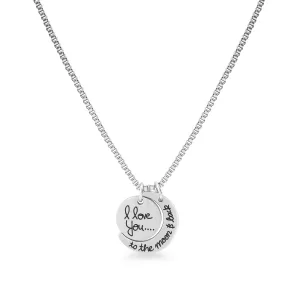 "I Love You To The Moon and Back" Stainless Steel Necklace / NKJ9028