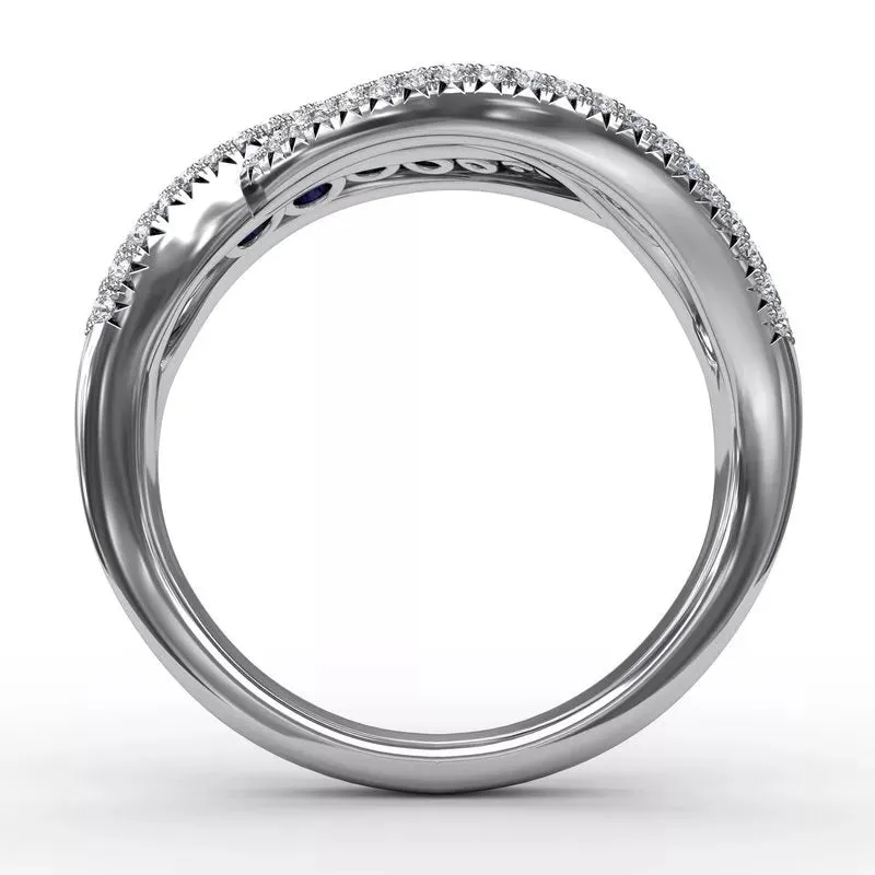 "Intertwining Love" Sapphire and Diamond Ring