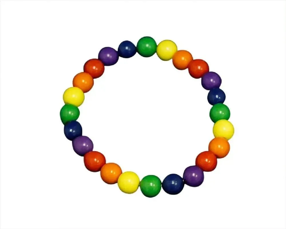 Rainbow Colored Beaded Stretch Bracelets