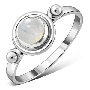 Rainbow Moonstone Silver Ring