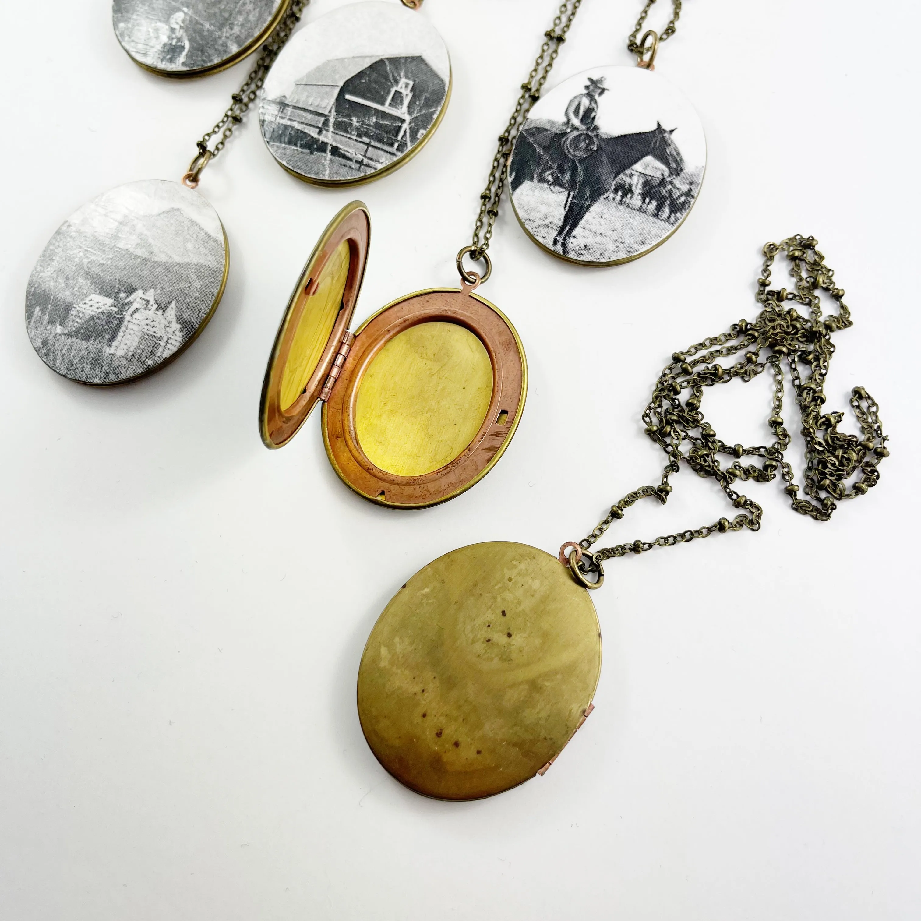 *Ready-Made* B/W Photo Locket Necklaces