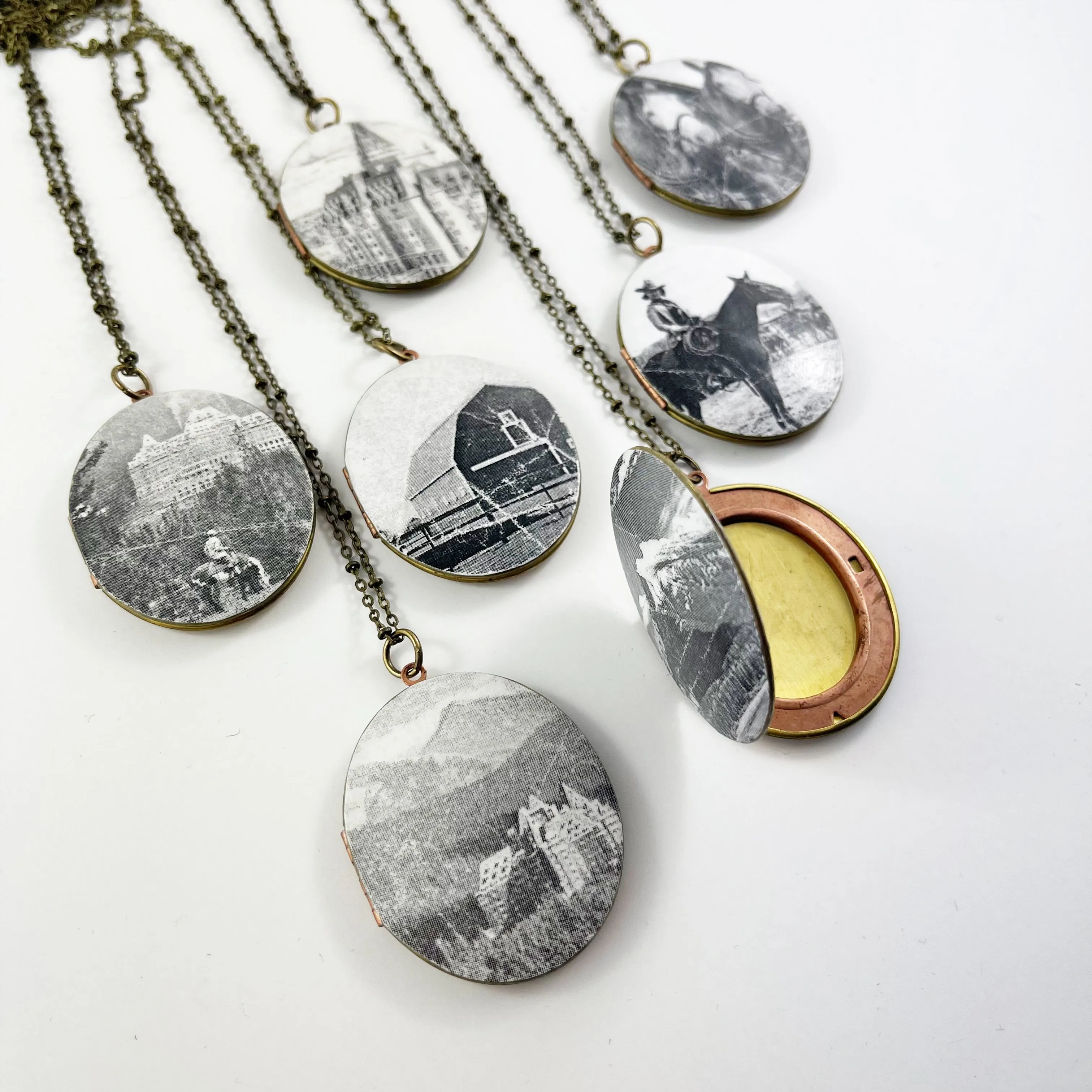 *Ready-Made* B/W Photo Locket Necklaces