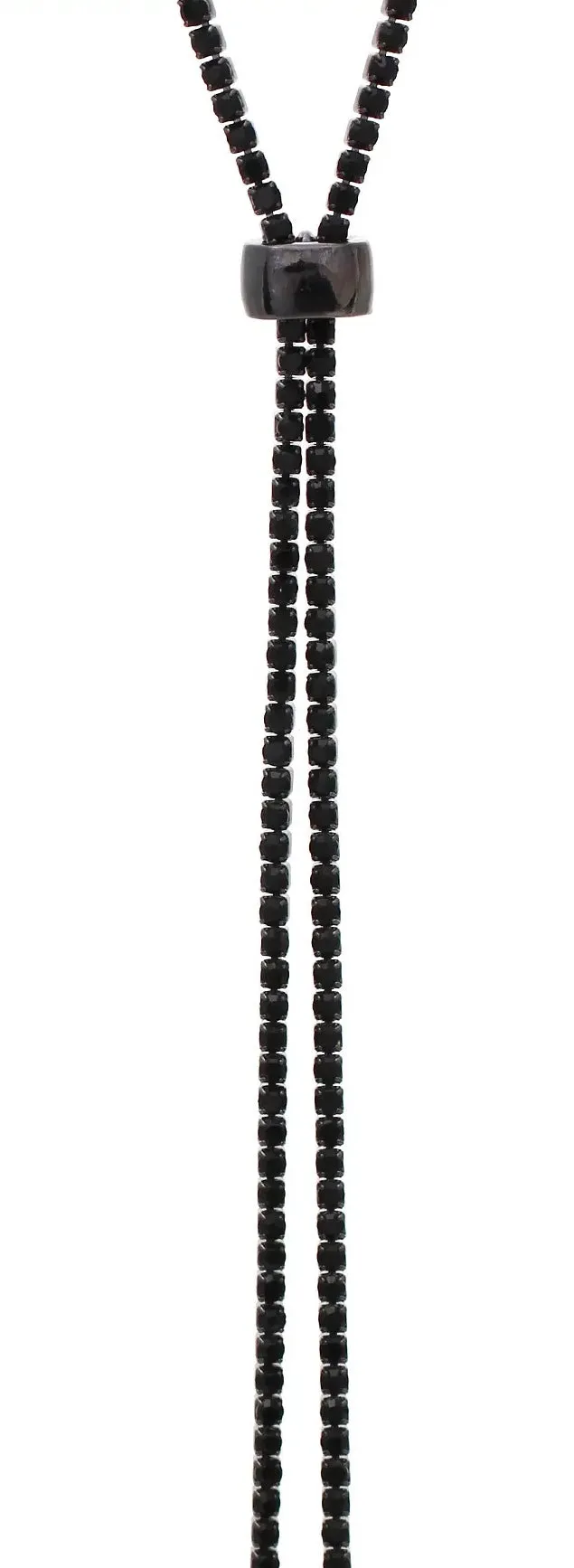 Rhinestone Lariat Necklace in Black