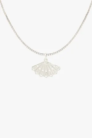 Rosario fan necklace silver 