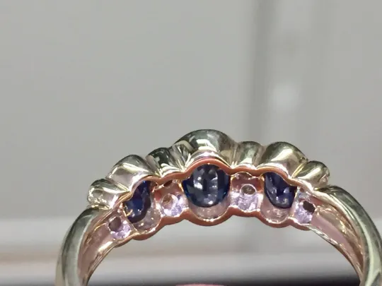 Sapphire And Diamond 14 K Yellow Gold Ring