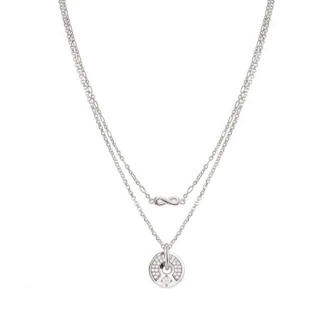 Sentimental Silver Cubic Zirconia Round Necklace 149203/017