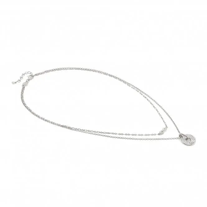 Sentimental Silver Cubic Zirconia Round Necklace 149203/017