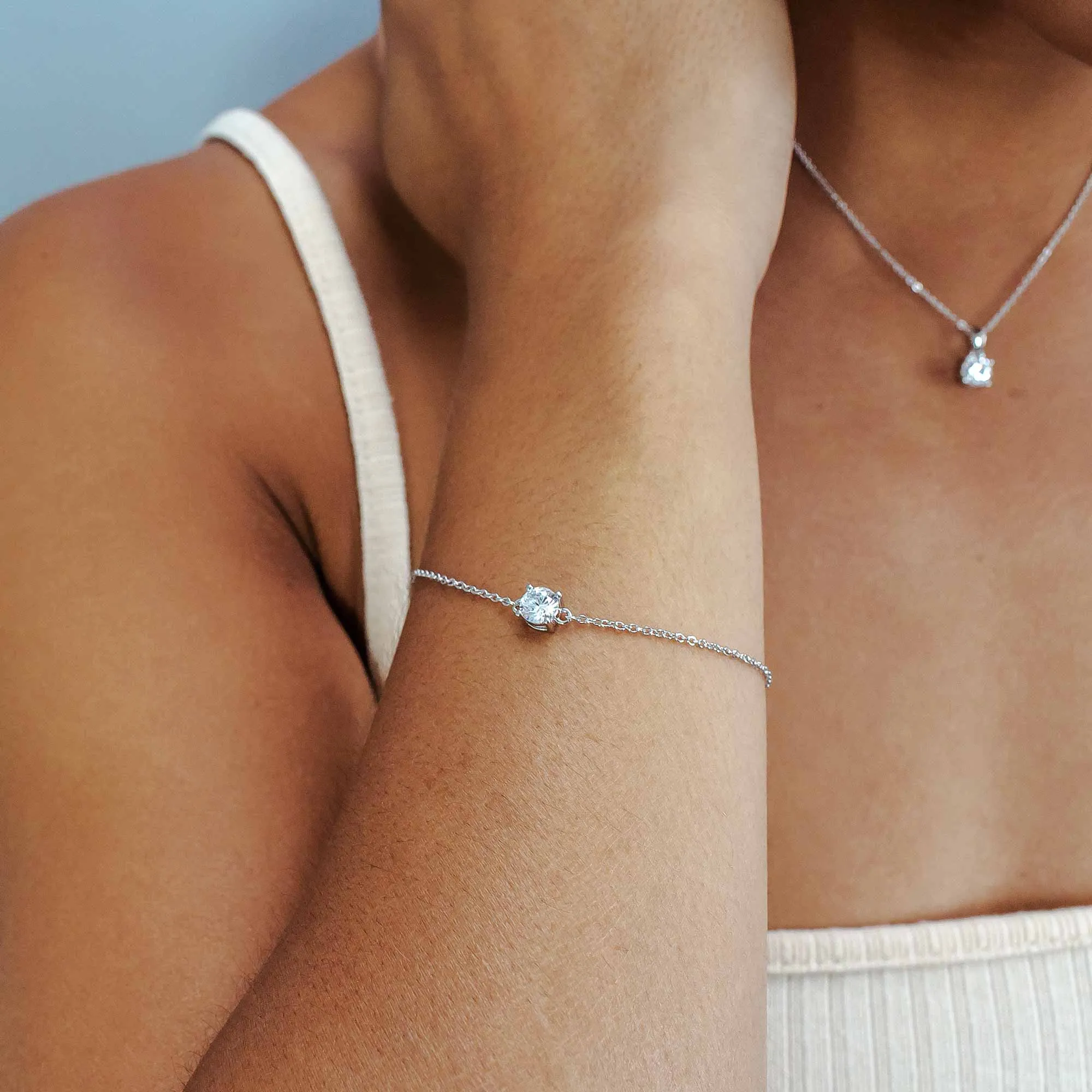 Sirius - Timeless Solitaire - Sterling Silver Bracelet