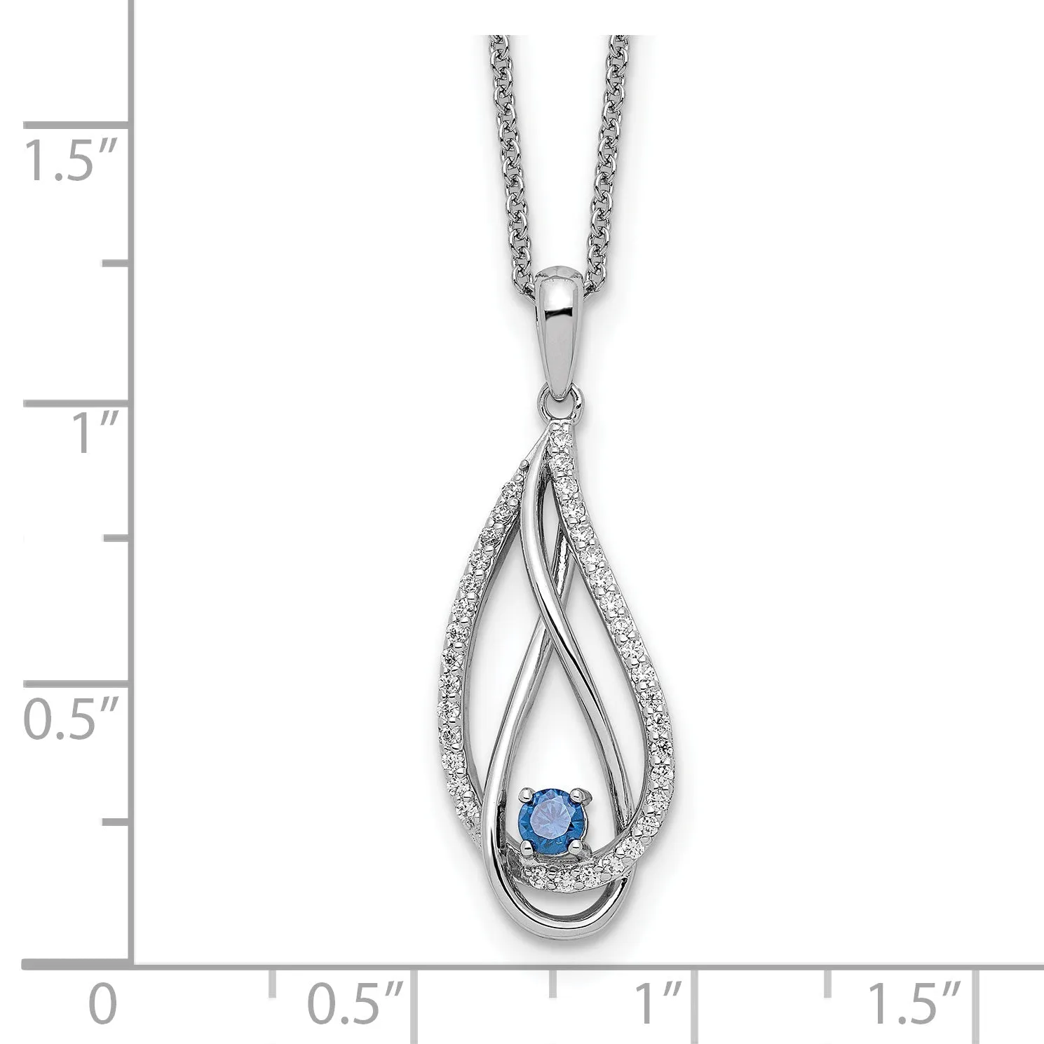 Sterling Silver Always in my Heart Birthstone 18" Necklace