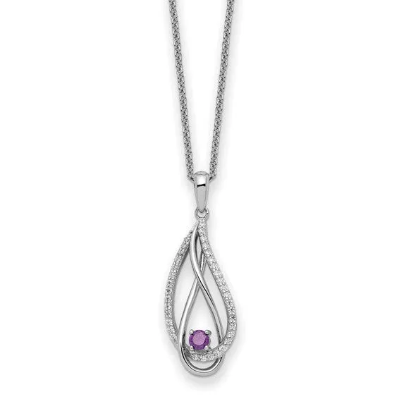 Sterling Silver Always in my Heart Birthstone 18" Necklace