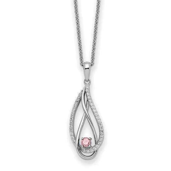 Sterling Silver Always in my Heart Birthstone 18" Necklace