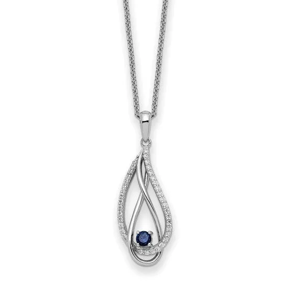 Sterling Silver Always in my Heart Birthstone 18" Necklace