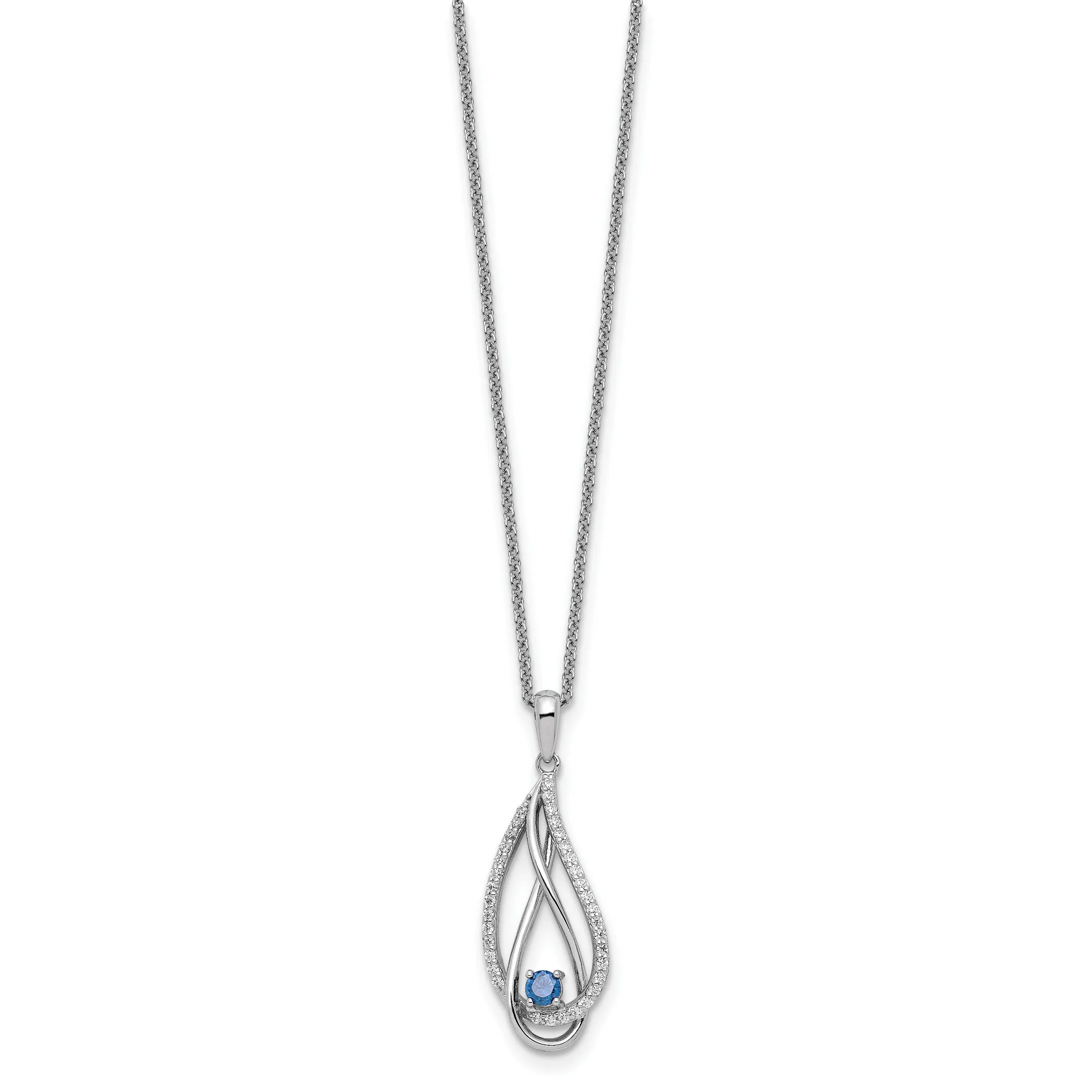 Sterling Silver Always in my Heart Birthstone 18" Necklace