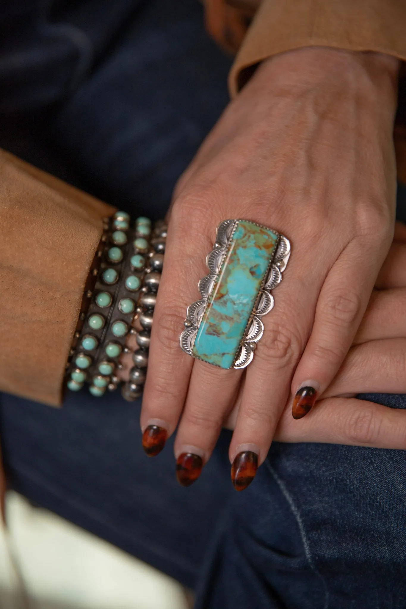 Sterling Silver Turquoise Bar Ring