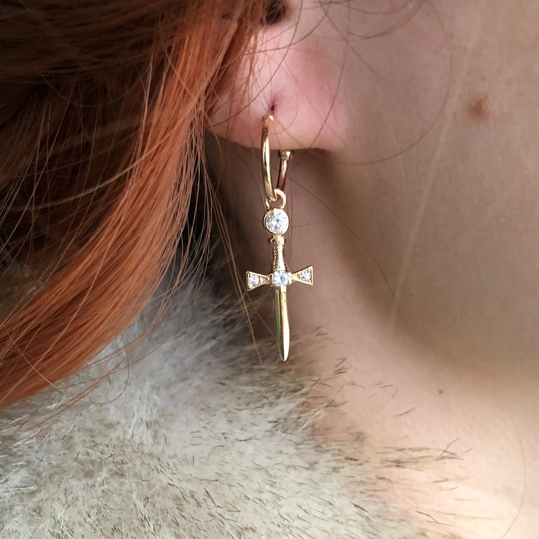 Sword Hoop Earrings