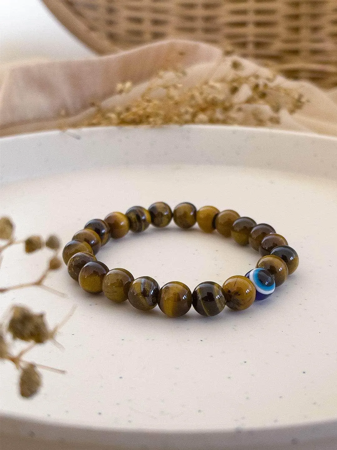 Tiger Eye And Onyx Stacked Handmade Bracelet