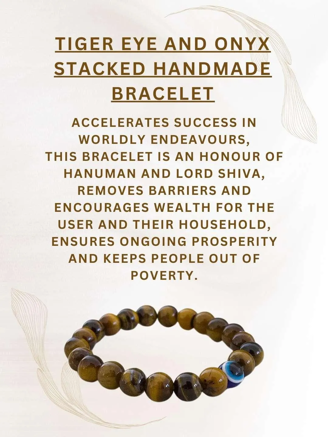 Tiger Eye And Onyx Stacked Handmade Bracelet