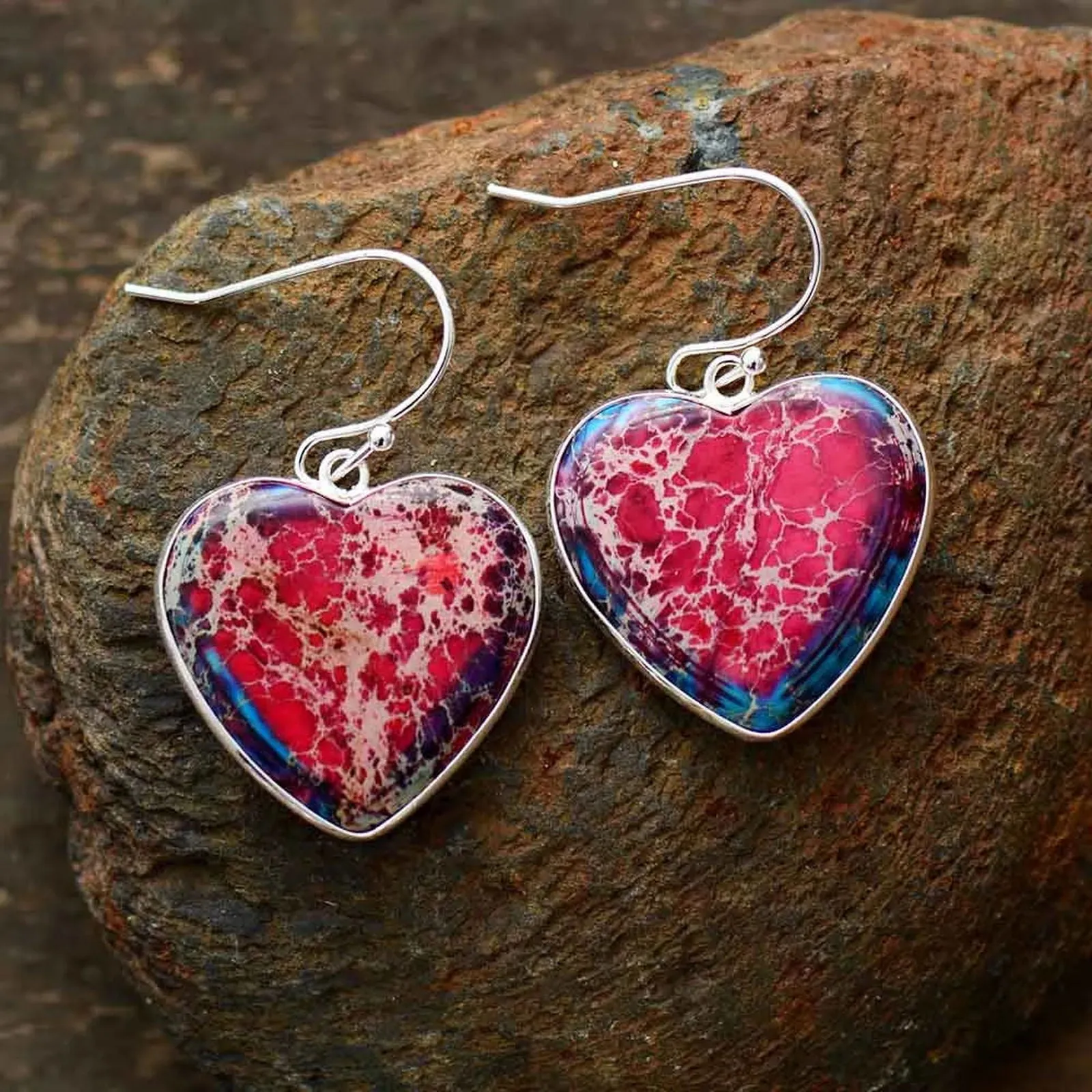 Timeless Jaspers Heart Shape Earrings